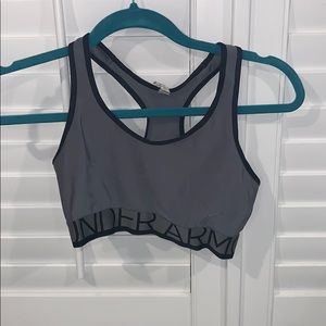Grey and Black Under Armour Sports Bra